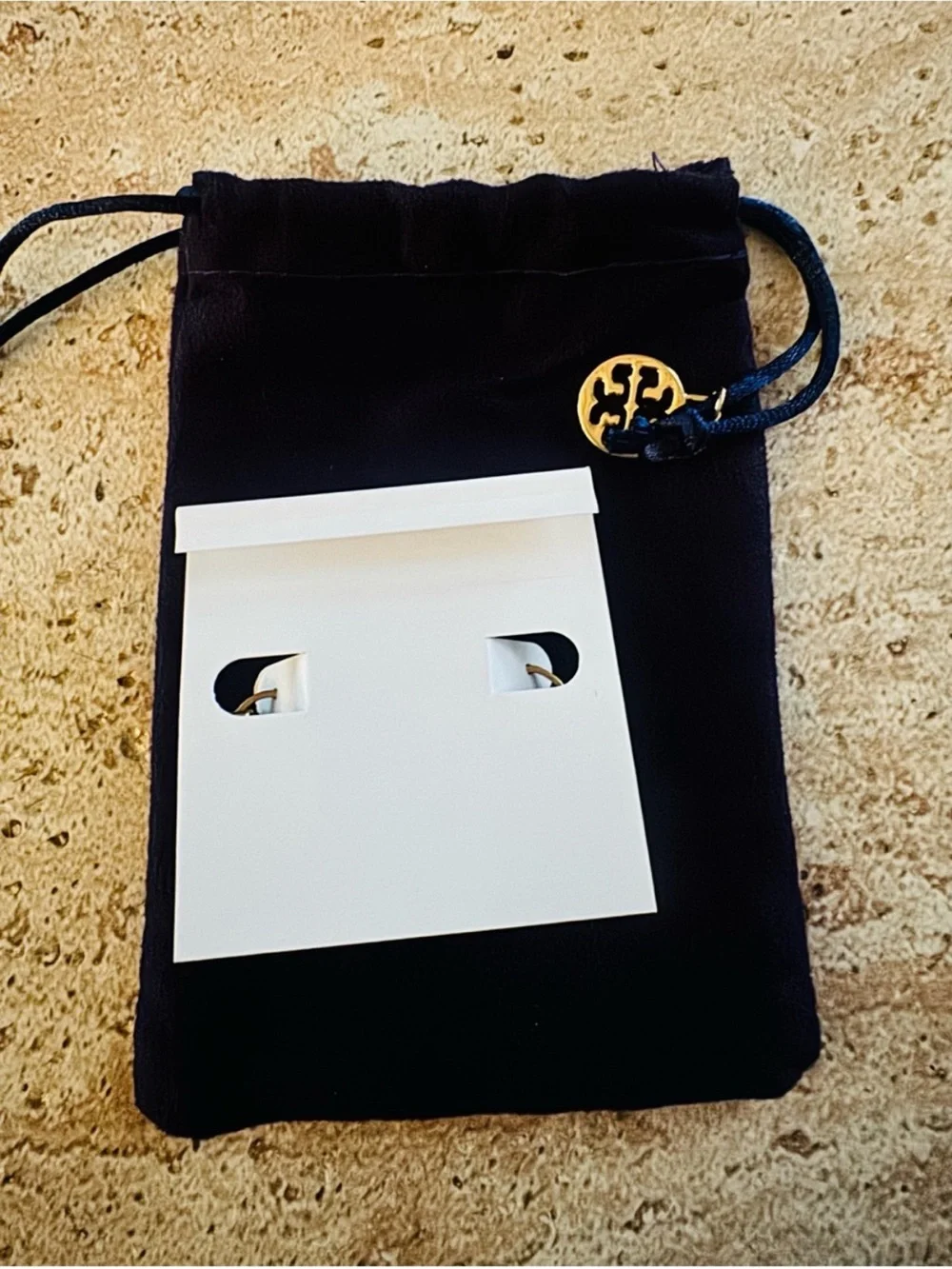 Tory Burch Gold Floral Logo Clip-On Earrings